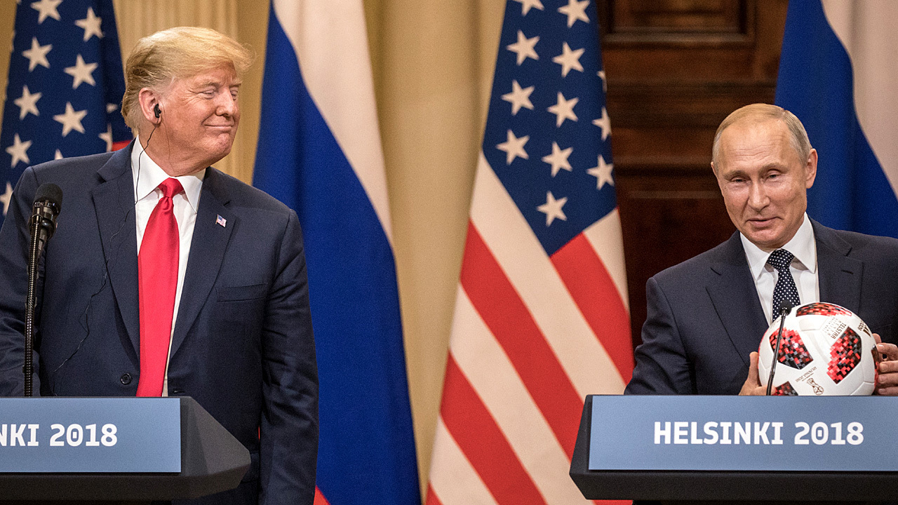 High Quality Trump getting tough with Putin Blank Meme Template