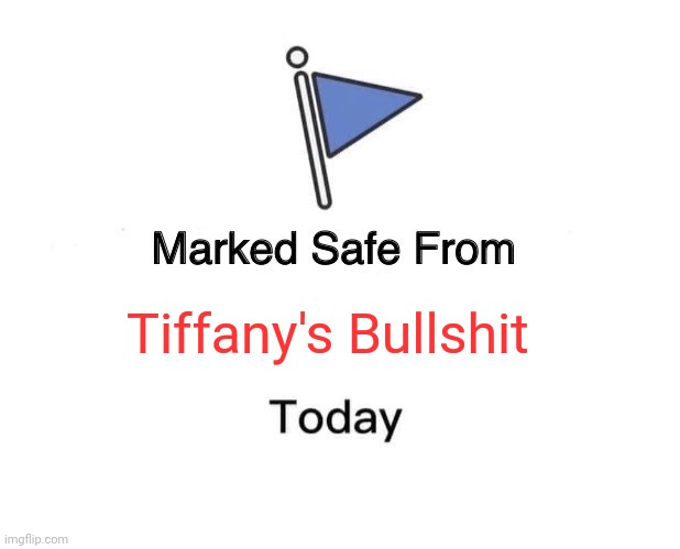 Marked Safe From Tiffany's Bullshit | Tiffany's Bullshit | image tagged in memes,marked safe from | made w/ Imgflip meme maker