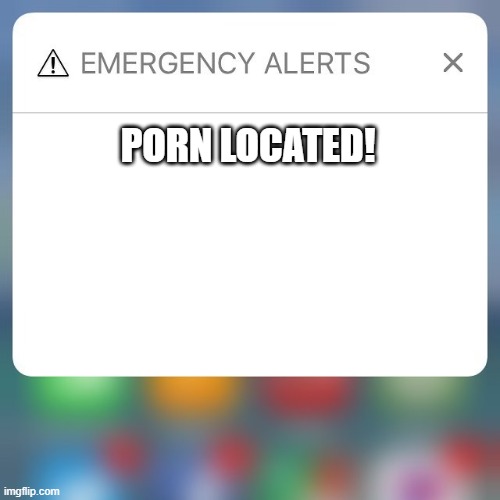 Emergency Alert | PORN LOCATED! | image tagged in emergency alert | made w/ Imgflip meme maker