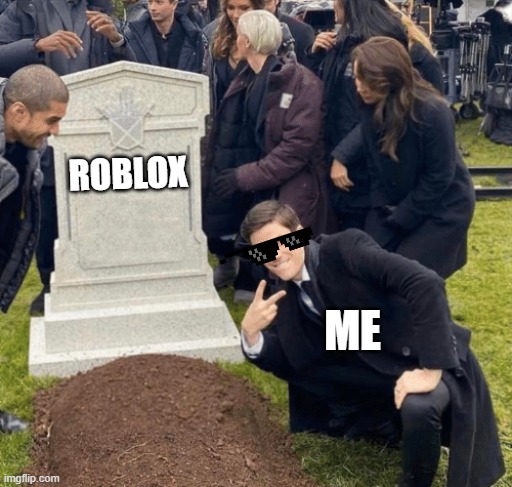 This is me over roblox shutdown. Playing osu!. | ROBLOX; ME | image tagged in grant gustin over grave | made w/ Imgflip meme maker