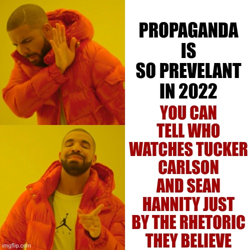 L. I. E. S.  This World Is Fueled By Lies | PROPAGANDA IS SO PREVELANT IN 2022; YOU CAN TELL WHO WATCHES TUCKER CARLSON AND SEAN HANNITY JUST BY THE RHETORIC THEY BELIEVE | image tagged in memes,drake hotline bling,lies,media lies,liars,god help us because no one else will | made w/ Imgflip meme maker