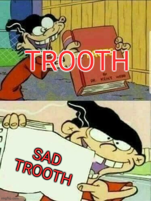 Double d facts book  | TROOTH SAD TROOTH | image tagged in double d facts book | made w/ Imgflip meme maker