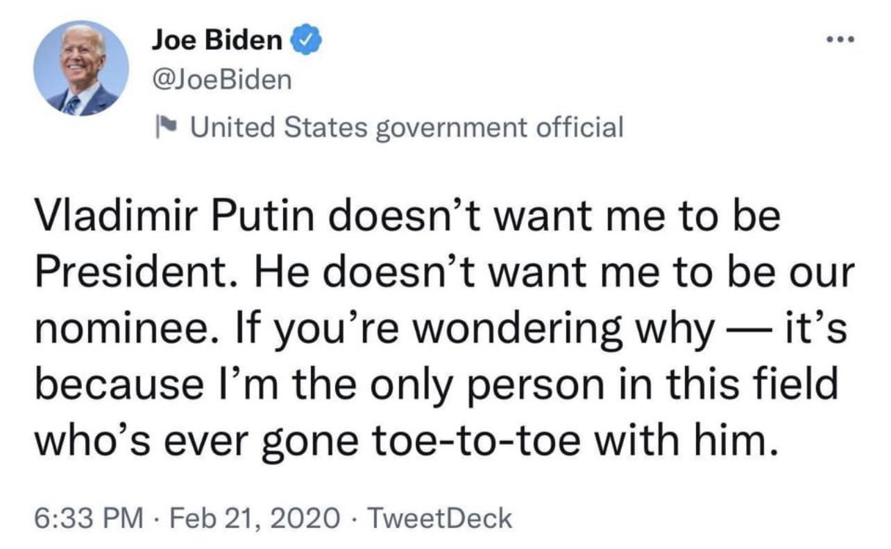 High Quality Biden tries to flex on Putin Blank Meme Template