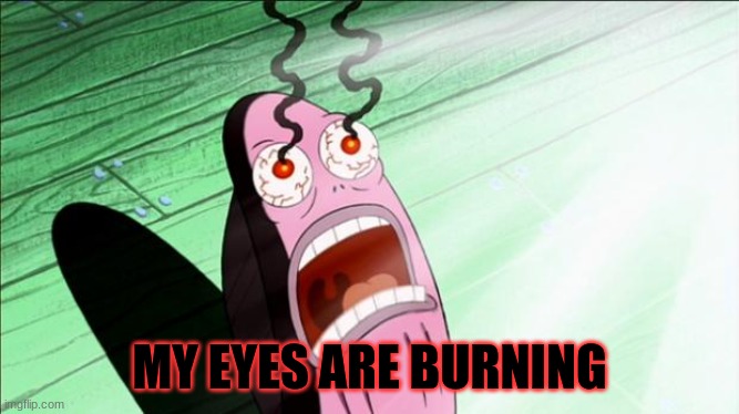 Spongebob My Eyes | MY EYES ARE BURNING | image tagged in spongebob my eyes | made w/ Imgflip meme maker