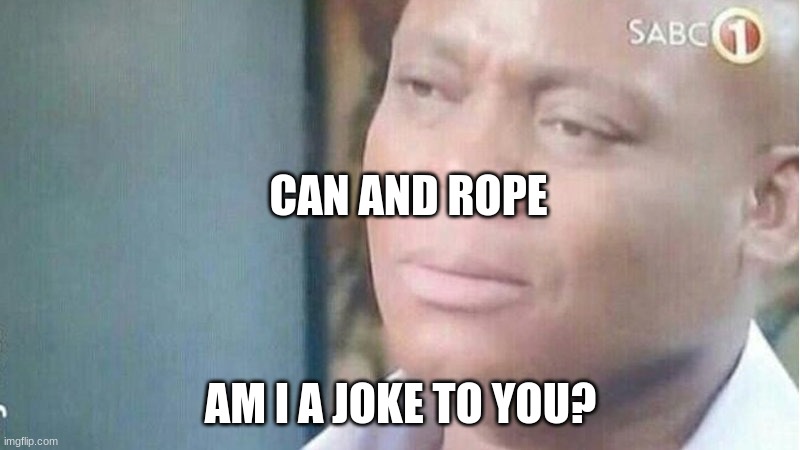 Am i a joke to you | CAN AND ROPE AM I A JOKE TO YOU? | image tagged in am i a joke to you | made w/ Imgflip meme maker