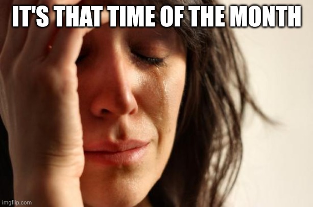 First World Problems | IT'S THAT TIME OF THE MONTH | image tagged in memes,first world problems | made w/ Imgflip meme maker