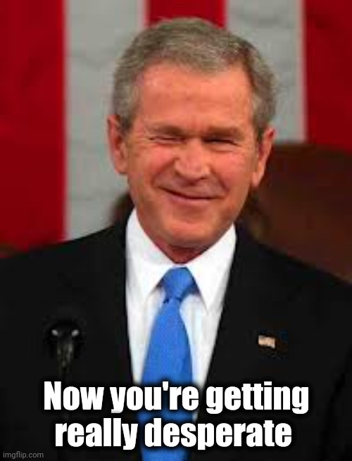 George Bush Meme | Now you're getting really desperate | image tagged in memes,george bush | made w/ Imgflip meme maker