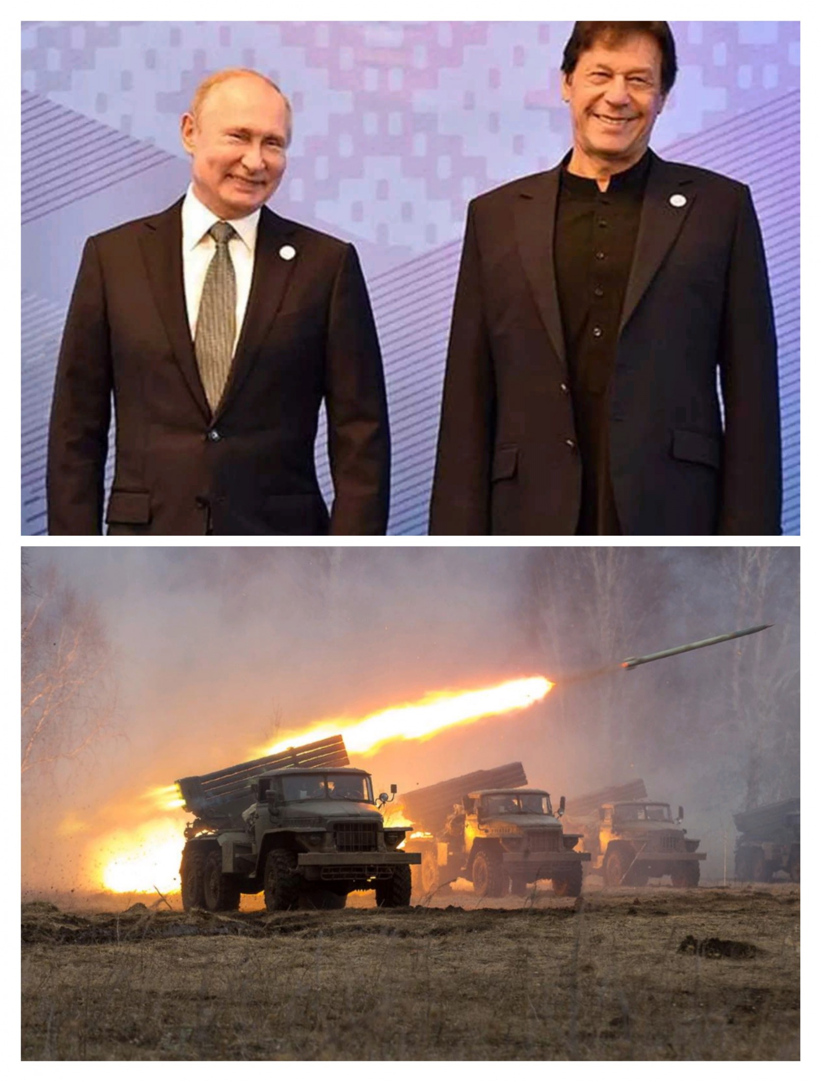 High Quality Putin Imran meet Ukraine war Blank Meme Template