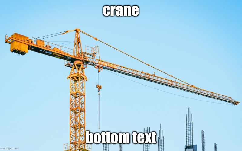 crane | crane; bottom text | image tagged in bottom text | made w/ Imgflip meme maker