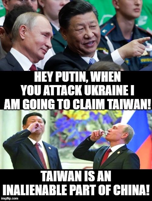 Putin and Xi make a pact! | image tagged in stupid people,stupid liberals,morons,idiots,putin,biden | made w/ Imgflip meme maker