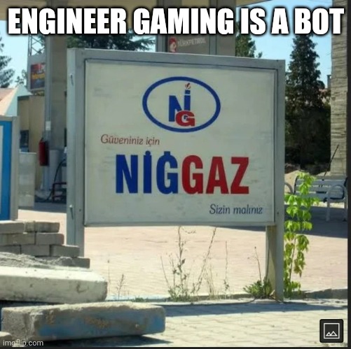 NİGGAZ | ENGINEER GAMING IS A BOT | image tagged in n ggaz | made w/ Imgflip meme maker
