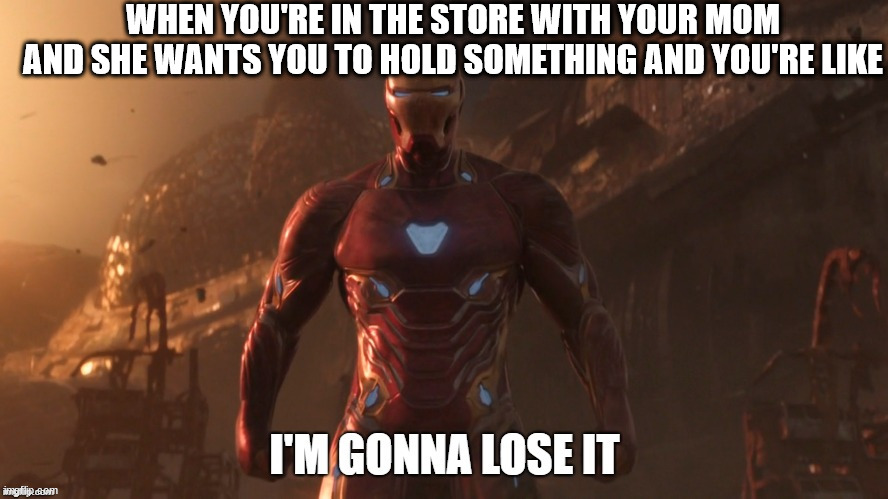 I'm gonna lose it | WHEN YOU'RE IN THE STORE WITH YOUR MOM AND SHE WANTS YOU TO HOLD SOMETHING AND YOU'RE LIKE | image tagged in i'm gonna lose it | made w/ Imgflip meme maker