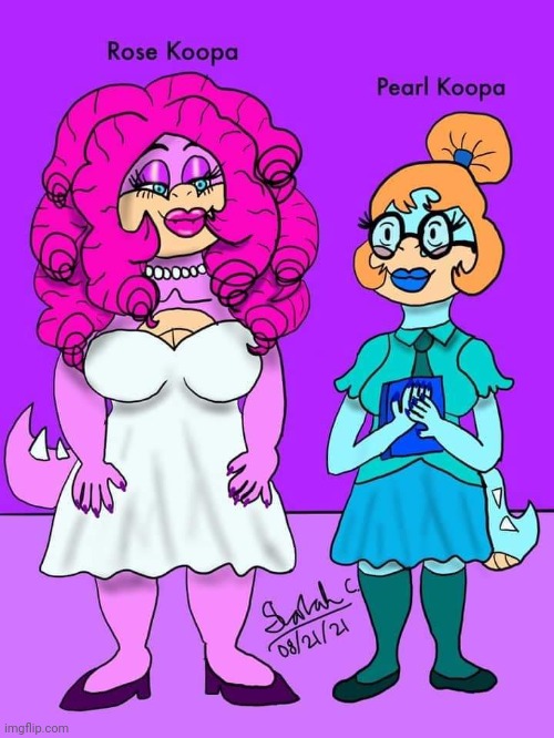 The REAL mother of the koopalings and pearl lol | image tagged in mario,koopalings,mother,nintendo lore,rose quartz,koopas | made w/ Imgflip meme maker