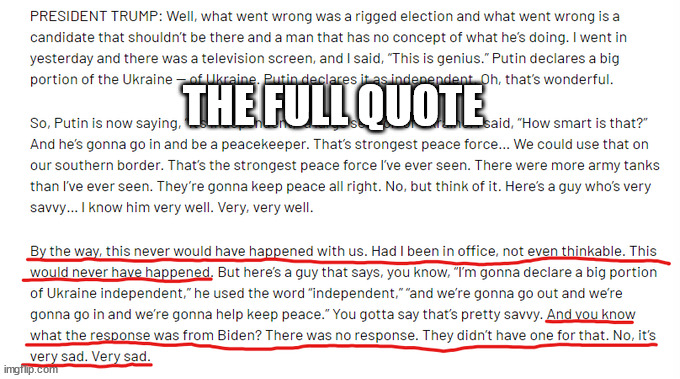 Quote trump Blank Meme Template