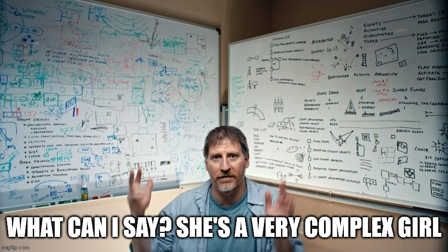 Let Me Explain | WHAT CAN I SAY? SHE'S A VERY COMPLEX GIRL | image tagged in let me explain | made w/ Imgflip meme maker