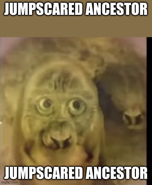 JUMPSCARED ANCESTOR; JUMPSCARED ANCESTOR | made w/ Imgflip meme maker