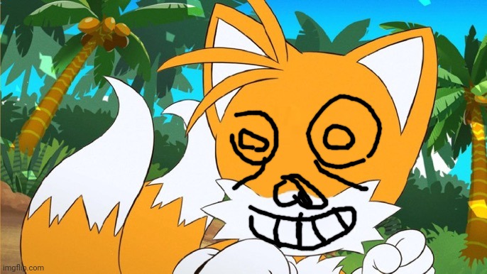 He looks like he's on crack | image tagged in draw a face on tails | made w/ Imgflip meme maker