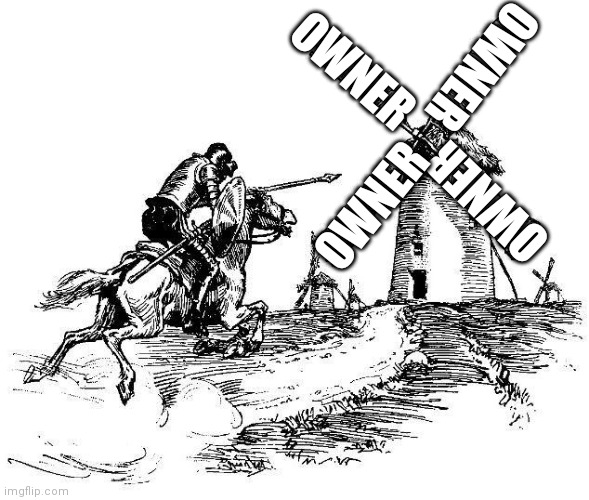 Don Quixote | OWNER OWNER OWNER OWNER | image tagged in don quixote | made w/ Imgflip meme maker