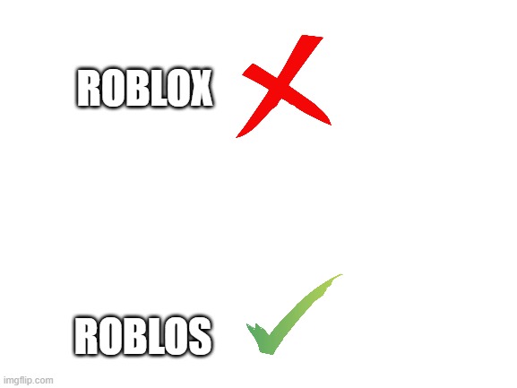 Roblos | ROBLOX; ROBLOS | image tagged in blank white template,roblox | made w/ Imgflip meme maker