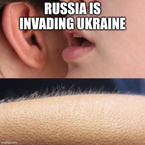 Whisper and Goosebumps | RUSSIA IS INVADING UKRAINE | image tagged in whisper and goosebumps | made w/ Imgflip meme maker