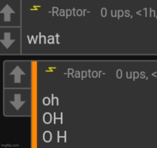 hello chat | image tagged in raptor having a sudden realization | made w/ Imgflip meme maker