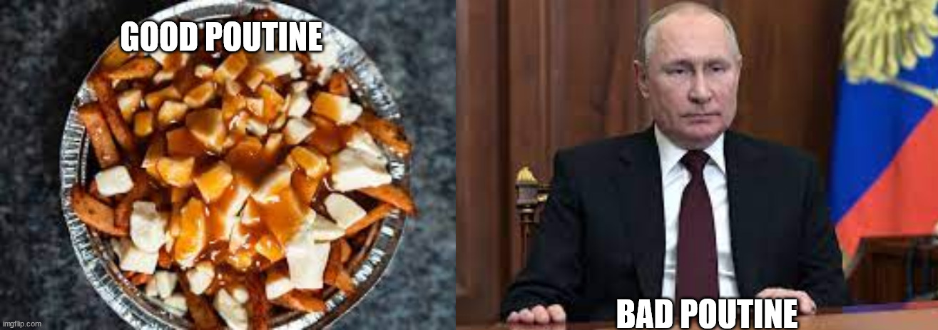 Good Poutine Bad Poutine | GOOD POUTINE; BAD POUTINE | image tagged in memes,good poutine,bad poutine,fuckvladimir | made w/ Imgflip meme maker