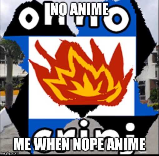 oh no crinj | NO ANIME; ME WHEN NOPE ANIME | image tagged in oh no crinj | made w/ Imgflip meme maker