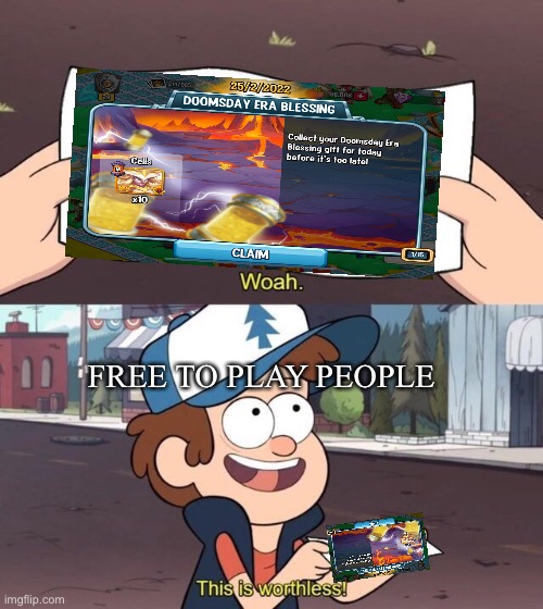 Only f2p people will know the pain | FREE TO PLAY PEOPLE | image tagged in gravity falls meme | made w/ Imgflip meme maker