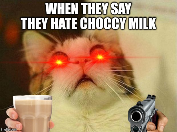 we should kill them!! | WHEN THEY SAY THEY HATE CHOCCY MILK | image tagged in choccy milk | made w/ Imgflip meme maker