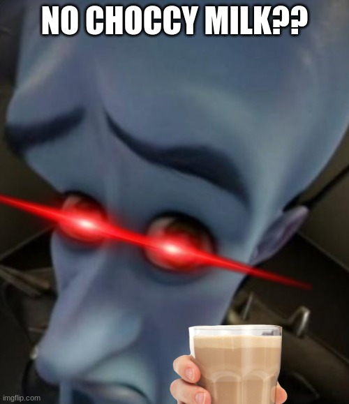 no choccy | NO CHOCCY MILK?? | image tagged in no bitches,choccy milk | made w/ Imgflip meme maker