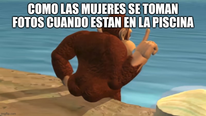 Donkykong | COMO LAS MUJERES SE TOMAN FOTOS CUANDO ESTAN EN LA PISCINA | image tagged in pool | made w/ Imgflip meme maker