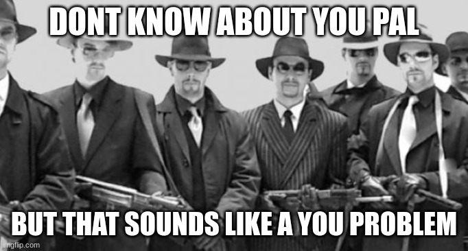 mafia | DONT KNOW ABOUT YOU PAL BUT THAT SOUNDS LIKE A YOU PROBLEM | image tagged in mafia | made w/ Imgflip meme maker