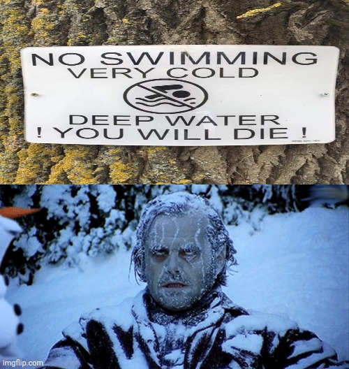 Very cold deep water | image tagged in freezing cold,confused screaming,funny,memes,you had one job,you had one job just the one | made w/ Imgflip meme maker