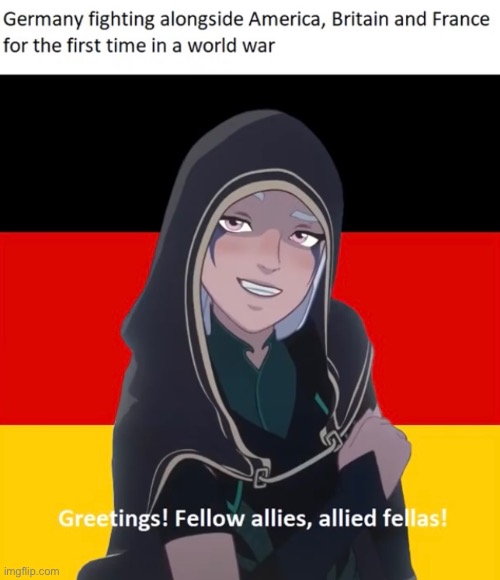 Germany is new to the team | image tagged in funny,memes,ukraine vs russia,germany allies,memenade | made w/ Imgflip meme maker