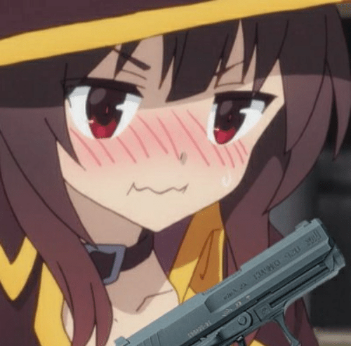 High Quality Megumin gun Blank Meme Template