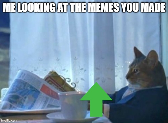 I Should Buy A Boat Cat |  ME LOOKING AT THE MEMES YOU MADE | image tagged in memes,i should buy a boat cat | made w/ Imgflip meme maker