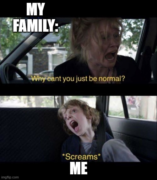 me.... | MY
FAMILY:; ME | image tagged in babadook scream | made w/ Imgflip meme maker