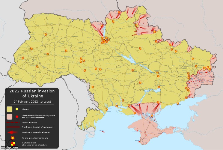 Red is occupied by Russia | made w/ Imgflip meme maker