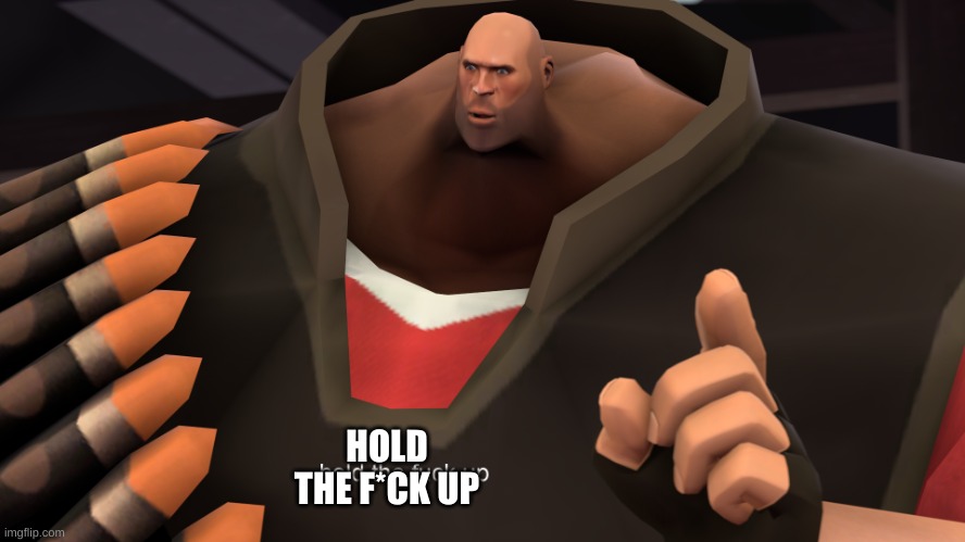Heavy Hold up | HOLD THE F*CK UP | image tagged in heavy hold up | made w/ Imgflip meme maker