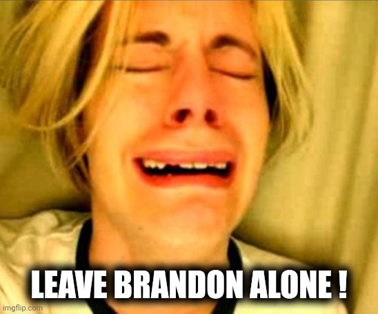 leave alone | LEAVE BRANDON ALONE ! | image tagged in leave alone | made w/ Imgflip meme maker