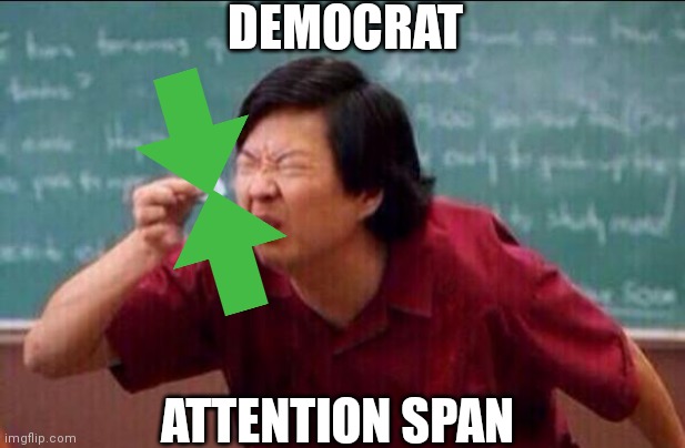 Ken jeong | DEMOCRAT ATTENTION SPAN | image tagged in ken jeong | made w/ Imgflip meme maker