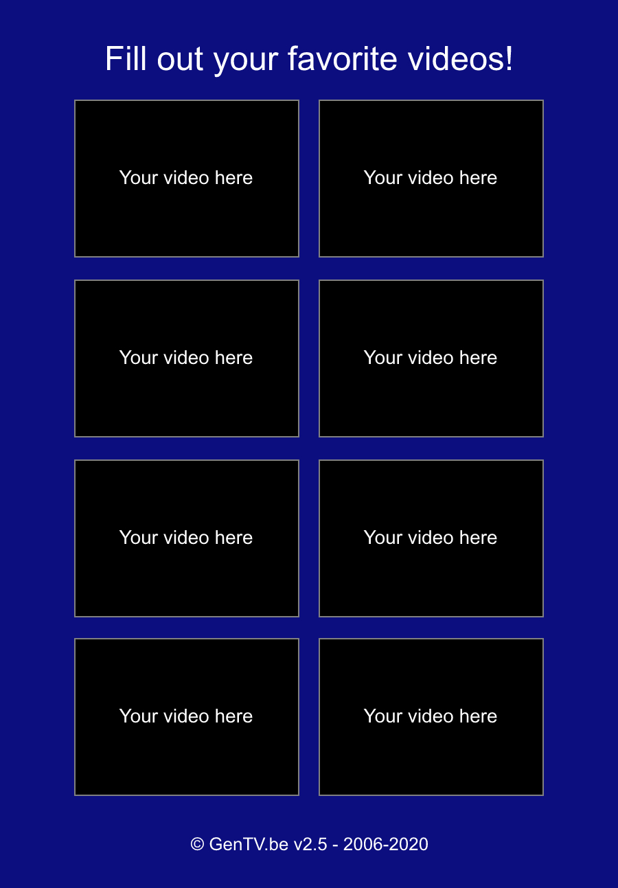 Fill out your favorite videos from Gentv.be! Blank Meme Template