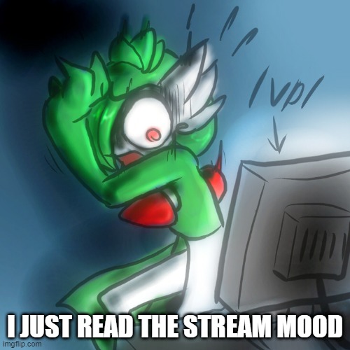 wtf | I JUST READ THE STREAM MOOD | image tagged in gardevoir computer | made w/ Imgflip meme maker