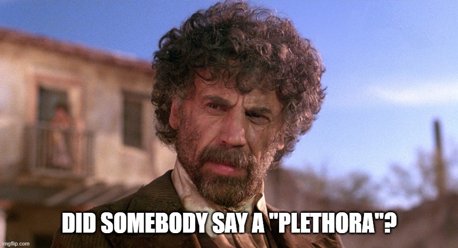 El Guapo | DID SOMEBODY SAY A "PLETHORA"? | image tagged in el guapo | made w/ Imgflip meme maker