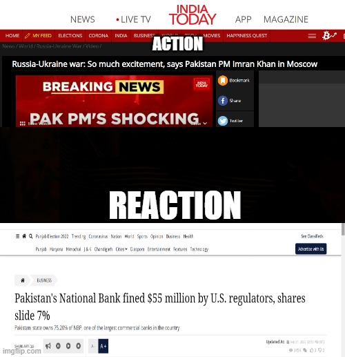 ACTION; REACTION | image tagged in reaction to your action | made w/ Imgflip meme maker