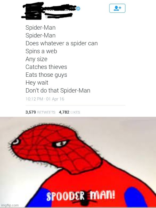 Spooder man spooder man he wears gucci hes the man | image tagged in blank white template | made w/ Imgflip meme maker