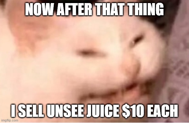 srry xD | NOW AFTER THAT THING; I SELL UNSEE JUICE $10 EACH | image tagged in e w,memes,funny,msmg | made w/ Imgflip meme maker