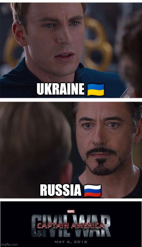 Marvel Civil War 1 Meme | UKRAINE ?? RUSSIA ?? | image tagged in memes,marvel civil war 1 | made w/ Imgflip meme maker