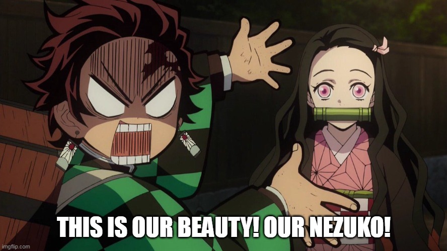 p.s every character is ok | THIS IS OUR BEAUTY! OUR NEZUKO! | image tagged in our nezuko | made w/ Imgflip meme maker