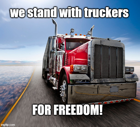 we stand with truckers; FOR FREEDOM! | made w/ Imgflip meme maker